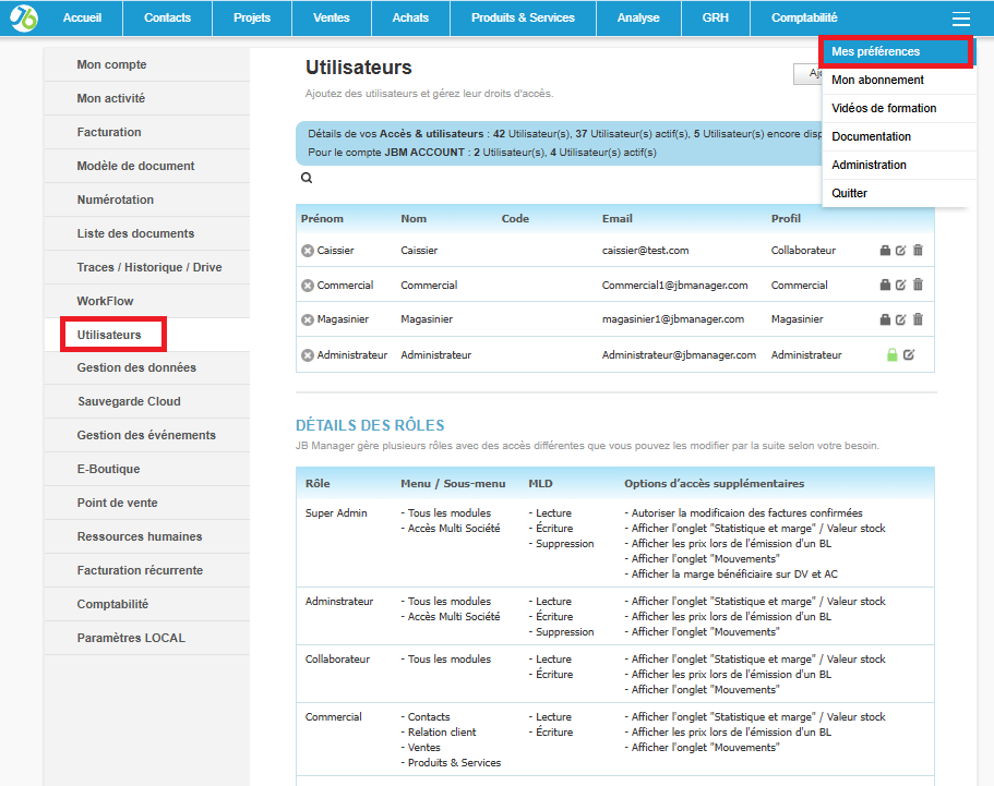 Une organisation claire pour chaque fonction de votre entreprise