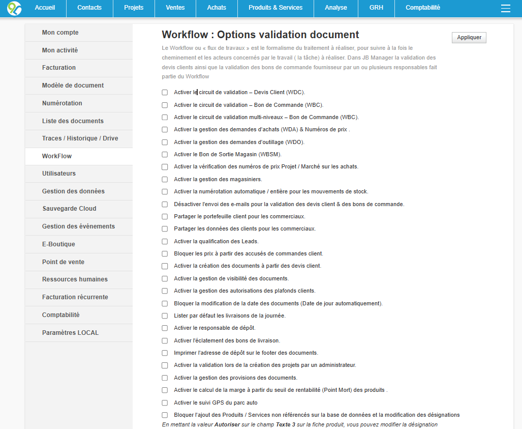 Configuration Personnalisée des Workflows